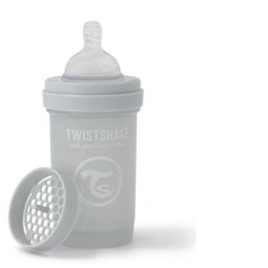 Twistshake - Biberon Anti-Colique Édition Limitée S - 0 mois - 180 ml - Gris Clair