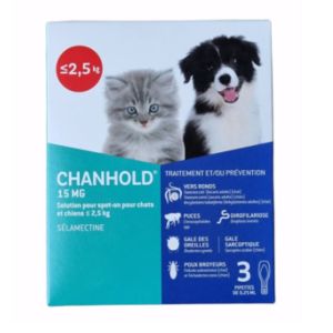 Clément-Thékan - Chanhold 15mg pour chats et chiens de 2,5kg & 3pipettes
