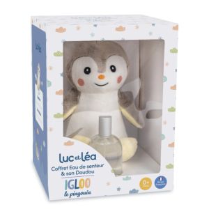 Luc & Léa - Coffret Eau de Senteur & son Doudou - Igloo le Pingouin