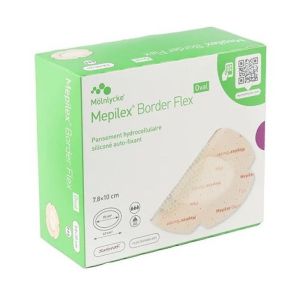 Mepilex - Pansement hydrocellulaire Border Flex Oval 7.8x10cm - 16 pansements
