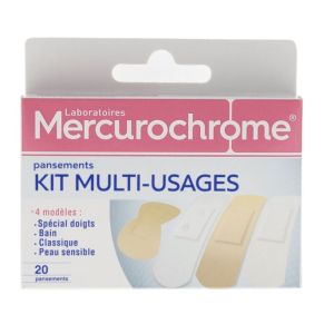 Mercurochrome - Kit multi usage - 20 pansements
