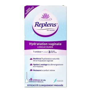 Replens - Gel Vaginal Hydratation Longue durée - 8 unidoses