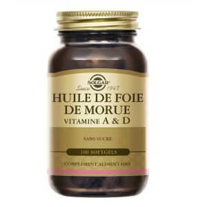 Solgar - Huile de foie de morue Vitamine A et D - 100 softgels