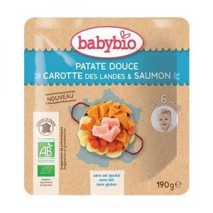 Babybio - Patate douce, carotte des Landes & saumon - dès 6 mois - 190 g