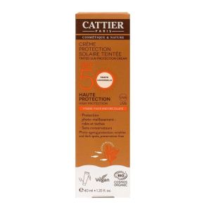 Cattier - Crème protection solaire teintée SPF 50 - 40 ml
