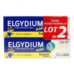 Elgydium - Gel dentifrice Kids Arôme Banane 2/6ans