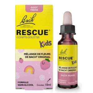 Fleur de Bach - Rescue compte gouttes kids - 10mL - goût fraise