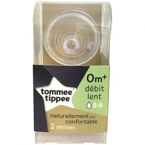 Tommee Tipee - 2 Tétines naturellement confortable 0m+ débit lent