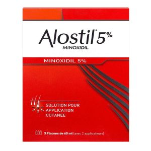 Alostil 5% - Minoxidil 5% - 3 flacons de 60mL