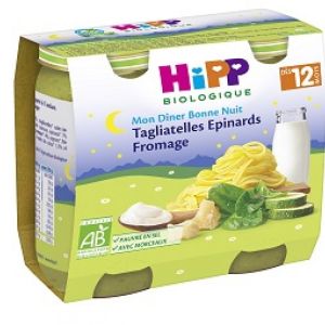 HiPP - Tagliatelles épinards fromage - 2 x 250 g - dès 12 mois