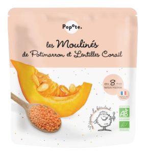 Popote - Les Moulinés de Potimarron et Lentilles Corail 8mois - 180g