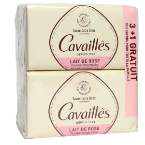 Rogé Cavaillès - Pain savon lait de rose 3+1 gratuits - 4x250g