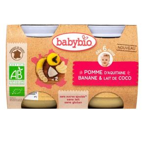 Babybio - Pomme d'Aquitaine Banane & Lait de coco dès 6 mois - 2x130g