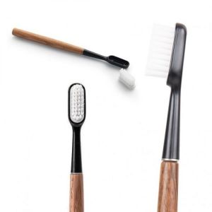 Caliquo - Brosse à dents écologique tête rechargeable bois de noyer - Médium