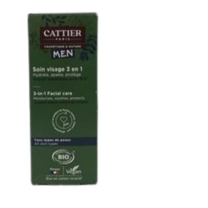 Cattier - Men Soin Visage 3en1 Bio - 50 ml