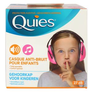 Quies - Casque anti-bruit protection auditive enfants rose