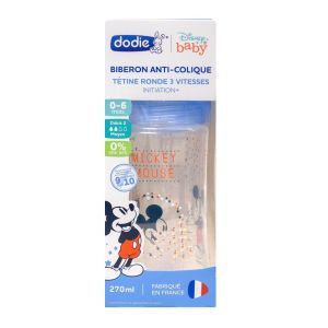 Dodie - Disney Baby biberon anti-colique 0-6 mois tétine ronde 3 vitesses débit 2 - 270ml