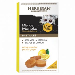 Herbesan - Pastilles miel de Manuka IAA 10+ et citron - 8 pastilles