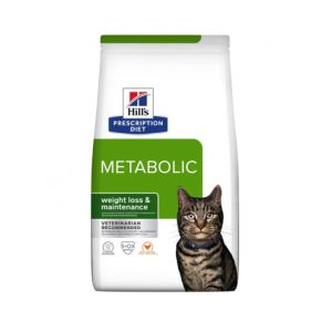 Hill's - Prescription Diet Metabolic Croquettes pour Chat au Poulet - 1,5 kg