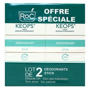 Roc - Keops déodorant stick transpiration modérée - 2x40ml