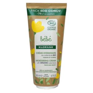 Klorane - Crème hydratante bébé au calendula bio visage et corps - 200ml
