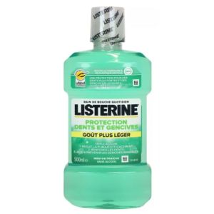 Listerine - Bain de bouche protection dents et gencives goût léger - 500 ml