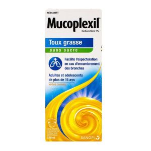 Mucoplexil 5 % Adultes - Sirop sans sucre - 250 ml