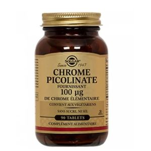 Solgar - Chrome Picolinate 100 µg Maintien Glycémie - 90 comprimés