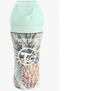 Twistshake - Biberon Anti-Coliq Acier 330ml Ananas