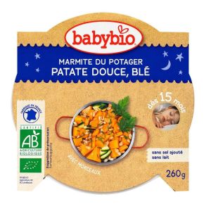 Babybio - Marmite du potager Patate douce, Blé - dès 15 mois - 260g