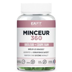 Eafit - Minceur 360 bruleur + coupe faim - 60 gummies goût pomme