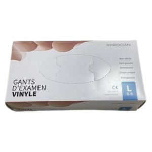 FM Médical - Gant d'examen - Vinyle - taille L - 8-9