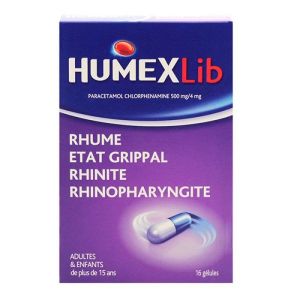 Humexlib - Paracetamol chlorphenamine - 16 gélules