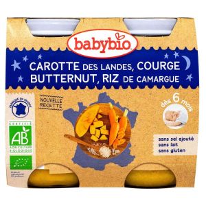 Babybio - Carotte des Landes, Potimarron, Riz - dès 8 mois - 2x200g