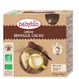 Babybio - Crème Semoule Cacao - 4x85g