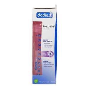 Dodie - Biberon anti colique à tétine ronde 6mois et plus débit 3 - 330ml