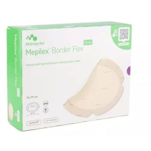 Mepilex - Border Flex Oval Pansement hydrocellulaire 15 cm x 19 cm - 16 pansements