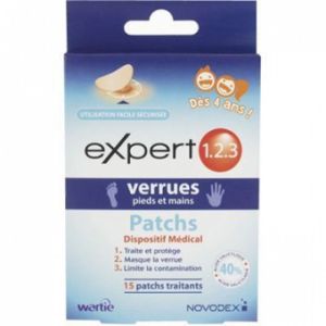 Expert 1.2.3 - Verrues pieds et mains Patchs - 15 patchs