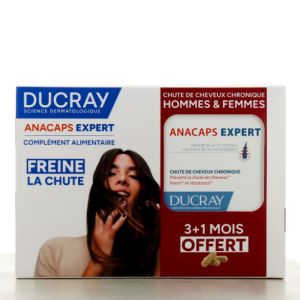 Ducray - Anacaps expert - chute de cheveux chronique - 3+1 mois offert