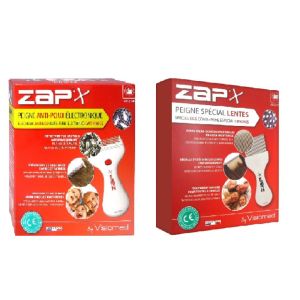 ZAP'X - Peigne anti-poux électronique + peigne spécial lentes