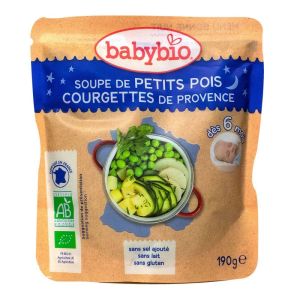Babybio - Soupe de petits pois courgettes de Provence - dès 6 mois - 190g