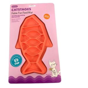 Wouapy- Tapis d'Alimentation Fishie Fun Feed pour Chats - Rose
