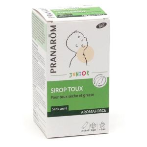Pranarom - Sirop toux sèche et grasse junior bio - 20 sachets de 5ml