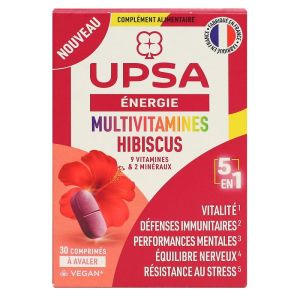 Upsa - Energie multivitamines 5en1 hibiscus - 30 comprimés