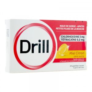 Drill - Miel citron sans sucre - 24 pastilles