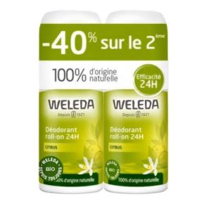 Weleda - Déodorant roll-on 24h Citrus lot de 2 - 2x50ml