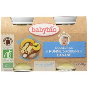 Babybio - Douceur Pomme d'Aquitaine Banane - dès 6 mois - 2x130g