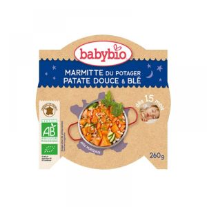 Babybio - Marmite du potager Patate douce, Blé - dès 15 mois - 260g