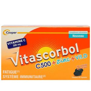 Cooper - Vitascorbol C500 + zinc + Vit.D - 30 capsules
