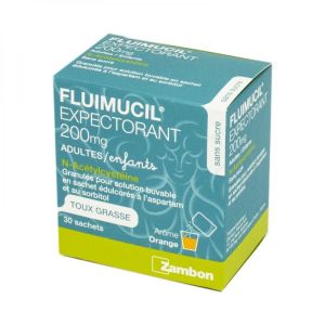 Fluimucil Expectorant 200mg Adultes/enfants sans sucre - 30 sachets